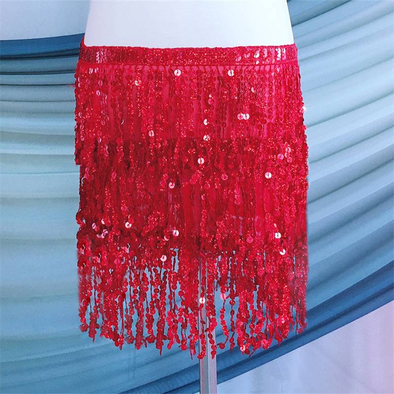 Three layers of red beads in the red veil, short-swipe